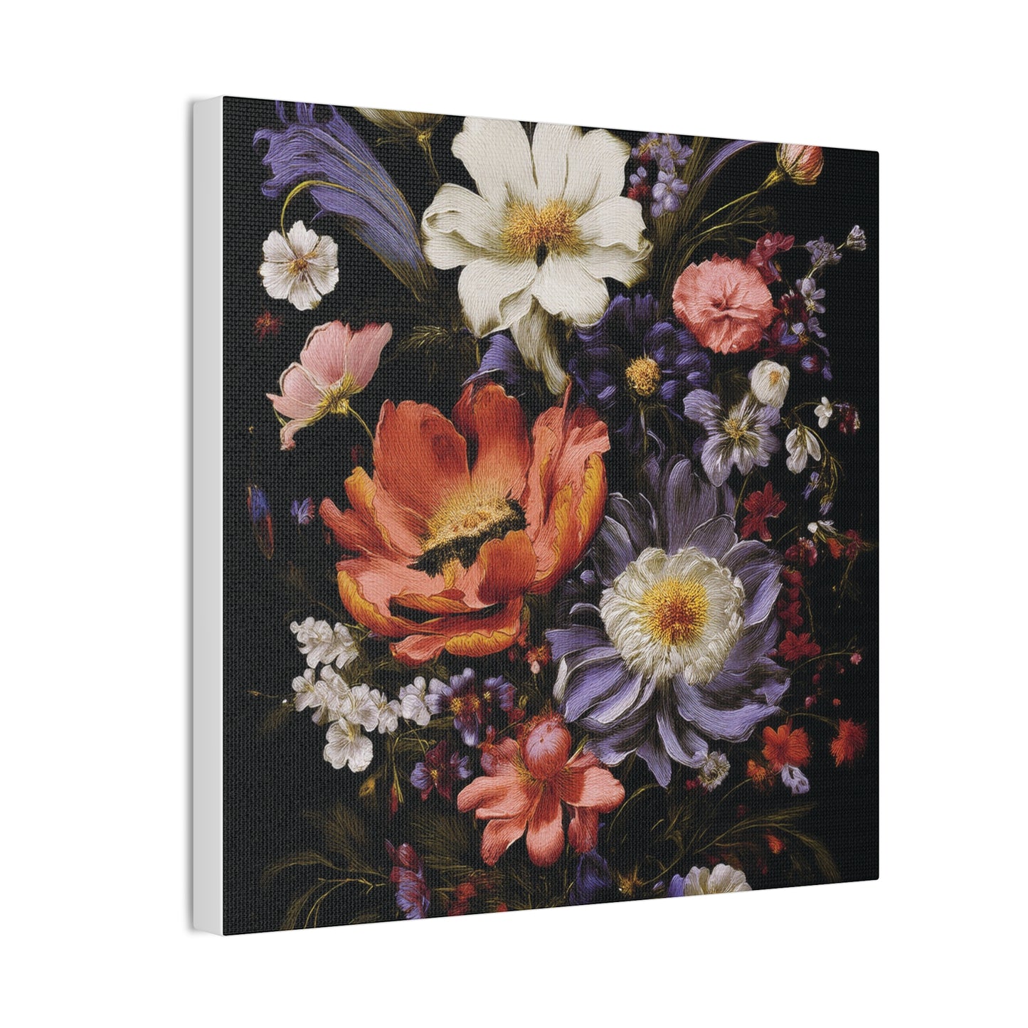 Floral Canvas Art Print, Vibrant Flower Wall Decor, Botanical Artwork, Home Decoration, Gift for Art Lovers