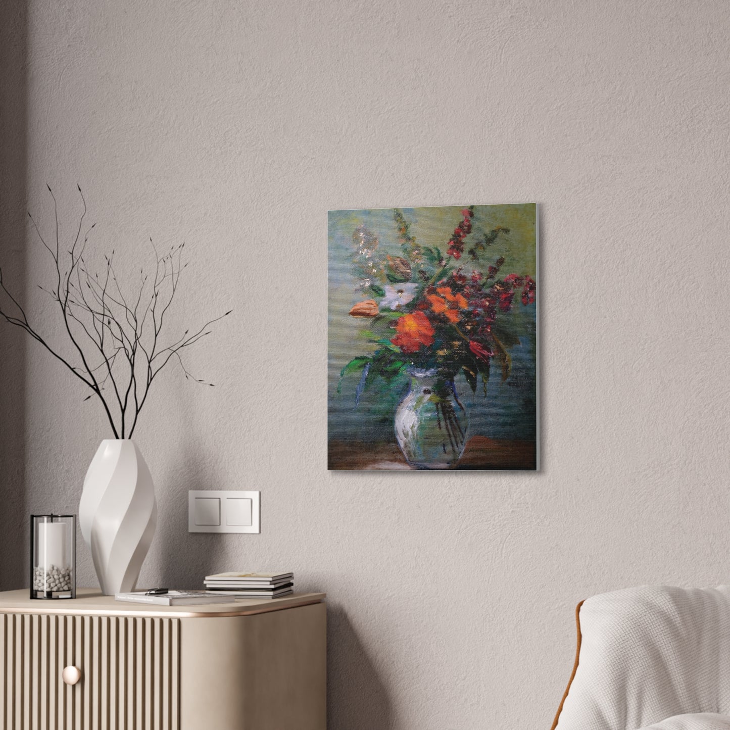 Vibrant Floral Canvas Art Print, Home Decor, Wall Art, Gift for Art Lovers, Modern Decor