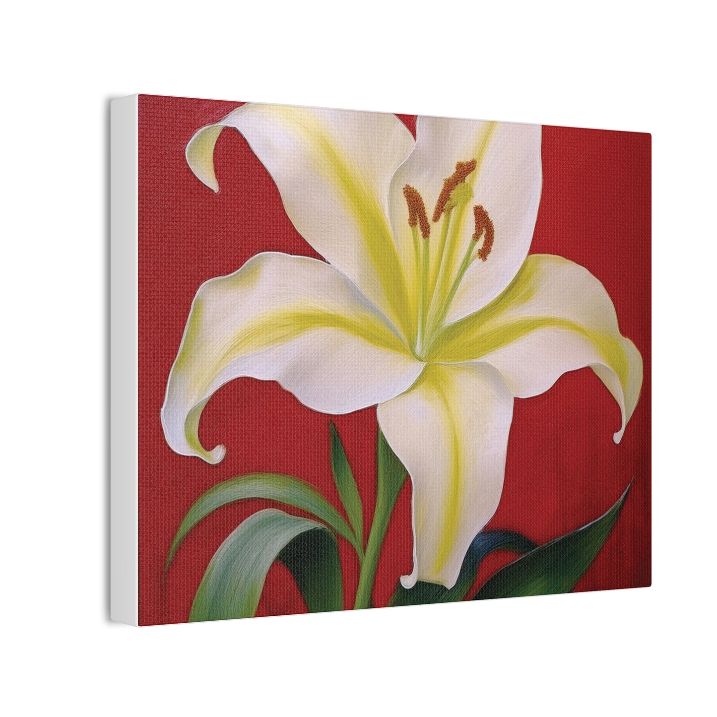 Elegant Floral Canvas Wall Art with Lily Design, Home Decor, Gift for Garden Lovers, Canvas Print, Spring Decor, Nature Wall Art