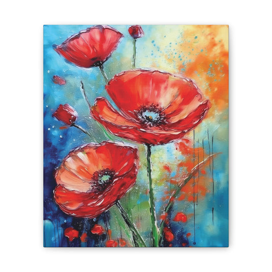 Vibrant Floral Canvas Print, Colorful Flower Wall Art, Home Decor for Nature Lovers, Gift for Art Enthusiasts, Wedding Decoration