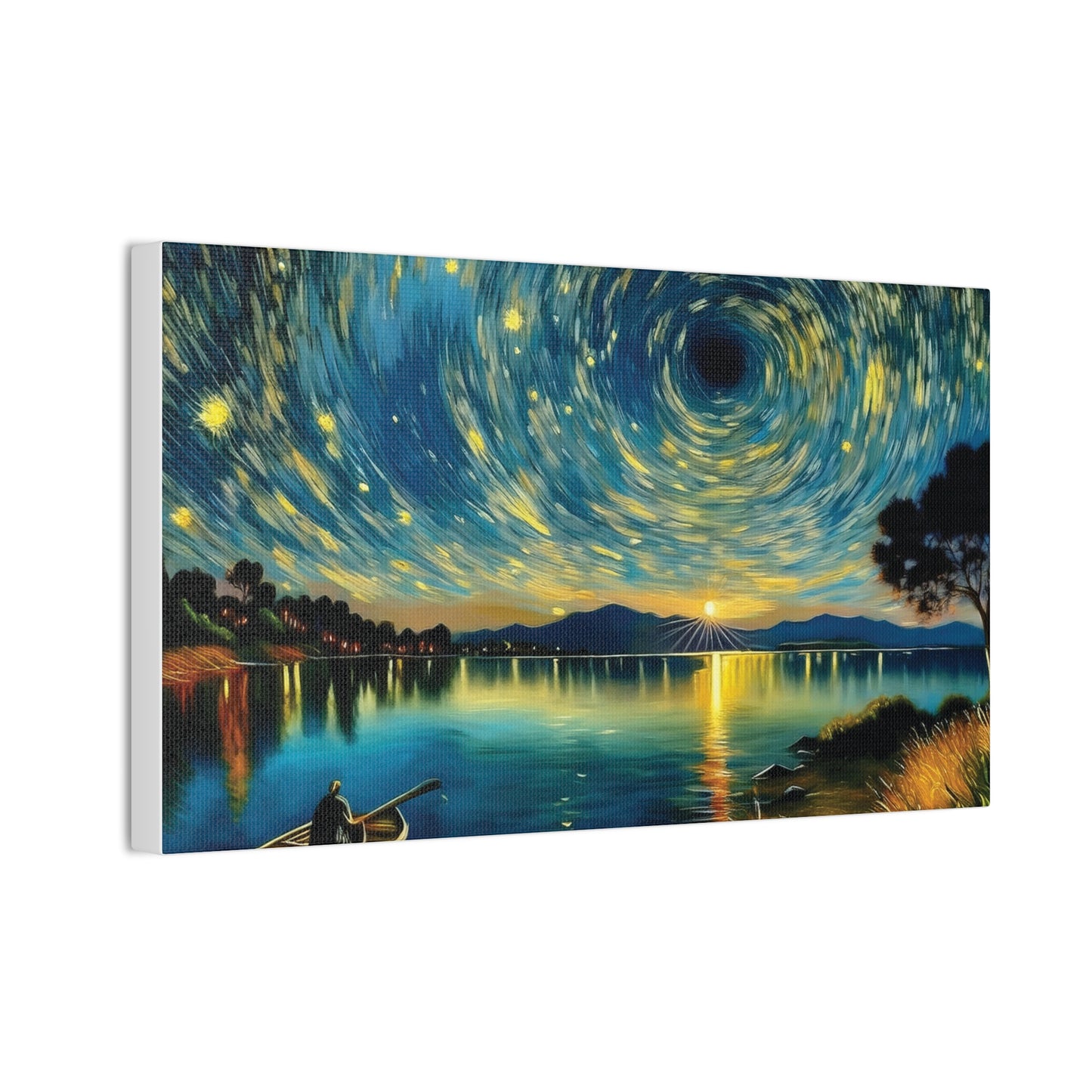 Starry Night Canvas Art - Stunning Wall Decor, Perfect Gift for Home, Office, Art Lovers, Night Sky, Space Enthusiasts