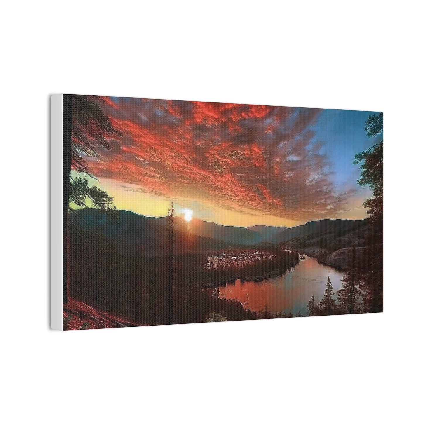 Scenic Canvas Wall Art, Colorful Landscape Print, Nature Decor, Home Wall Hanging, Sunset Photography