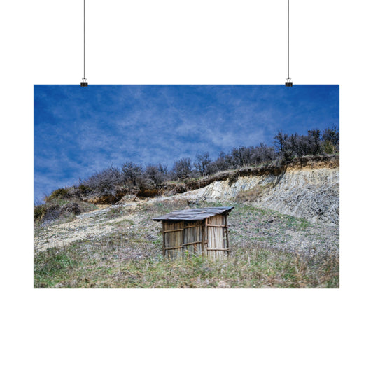 Satin Poster Lone Cabin in the Wilderness Wall Art Print