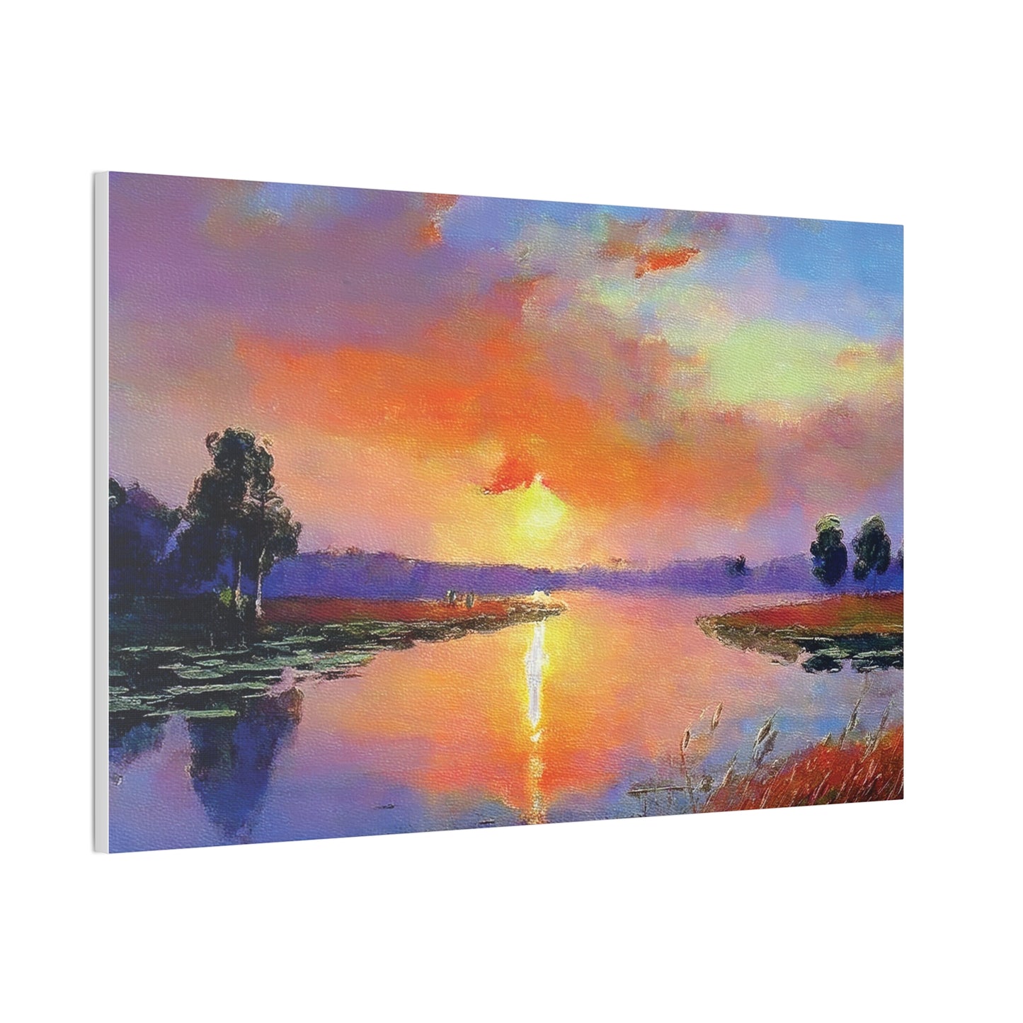Serene Sunset Canvas Art, Landscape Wall Decor, Nature Lover Gift, Home Wall Art, Tranquil Landscape Painting