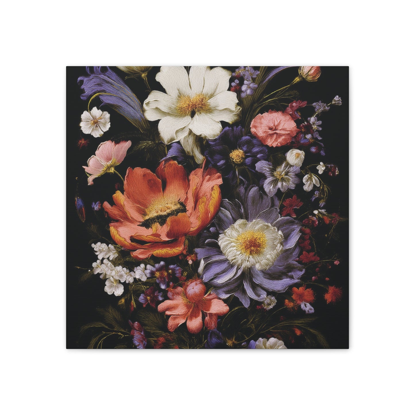 Floral Canvas Art Print, Vibrant Flower Wall Decor, Botanical Artwork, Home Decoration, Gift for Art Lovers