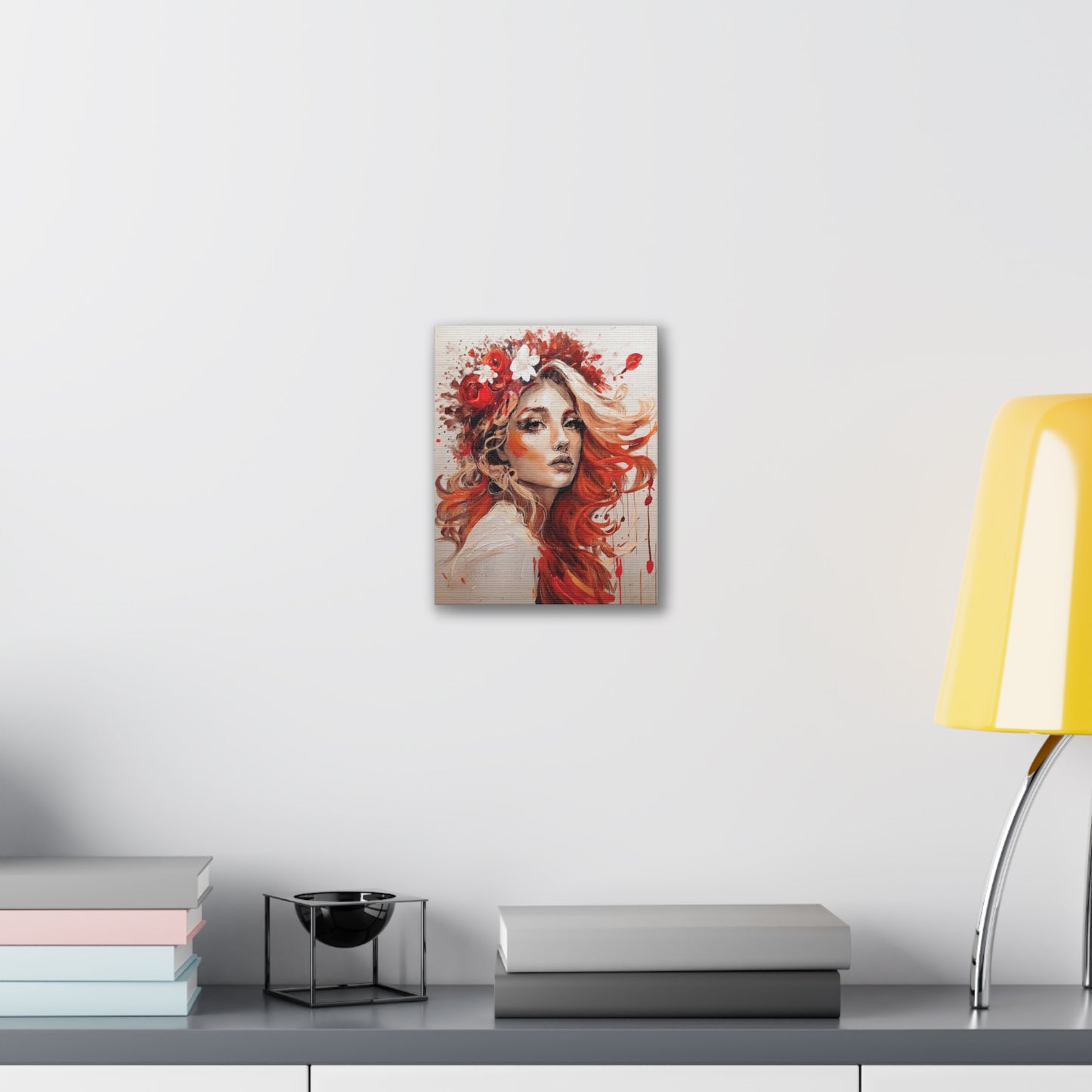 Bohemian Floral Canvas Art Print, Stunning Wall Decor, Gift for Art Lovers, Home Decor, Boho Style, Flower Girl Portrait