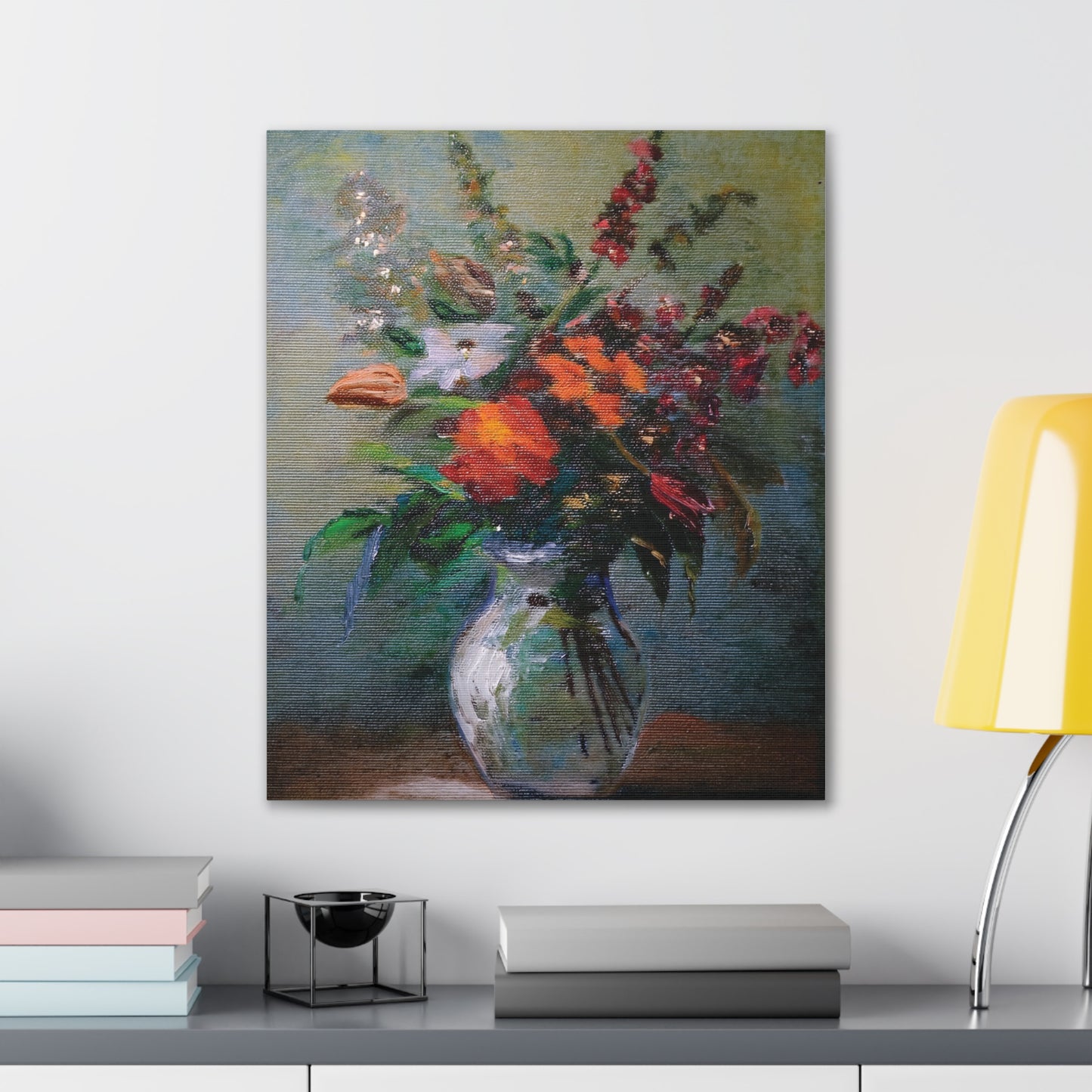 Vibrant Floral Canvas Art Print, Home Decor, Wall Art, Gift for Art Lovers, Modern Decor