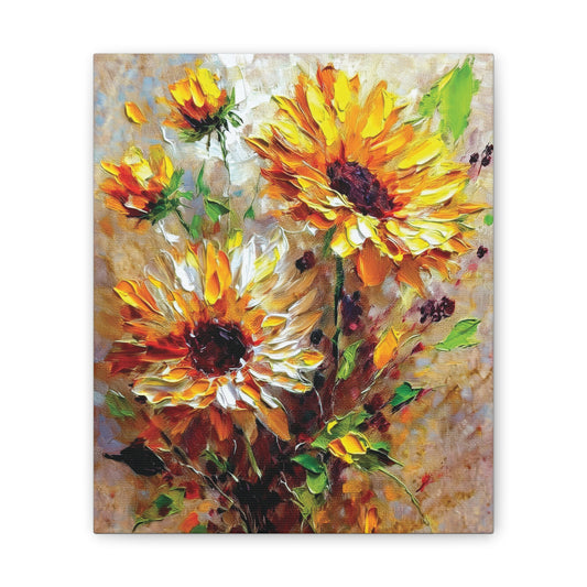 Vibrant Floral Canvas Art Print, Sunflower Wall Decor, Home Office Decoration, Gift for Nature Lovers, Brighten Your Space