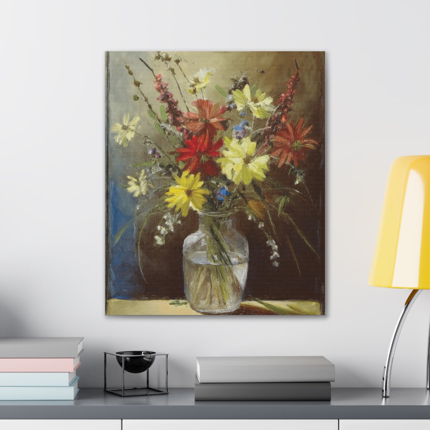 Floral Canvas Art Print, Vibrant Flower Wall Decor, Home Decor, Gift for Garden Lovers, Office Wall Art, Spring Decoration