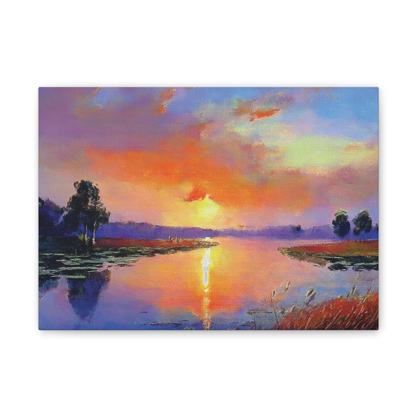 Serene Sunset Canvas Art, Landscape Wall Decor, Nature Lover Gift, Home Wall Art, Tranquil Landscape Painting