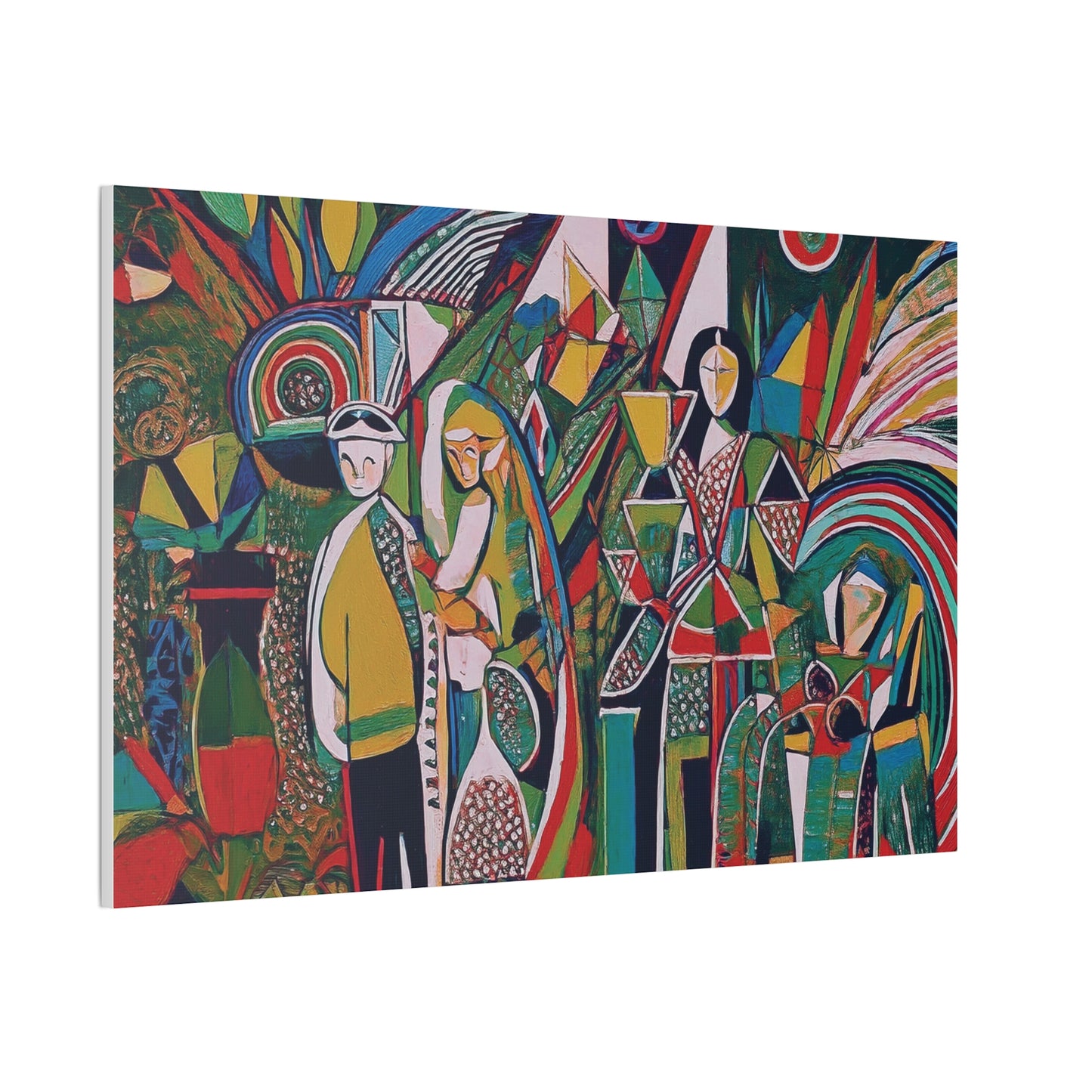 Canvas Print - Colorful Abstract Couple and Lady Standing Away