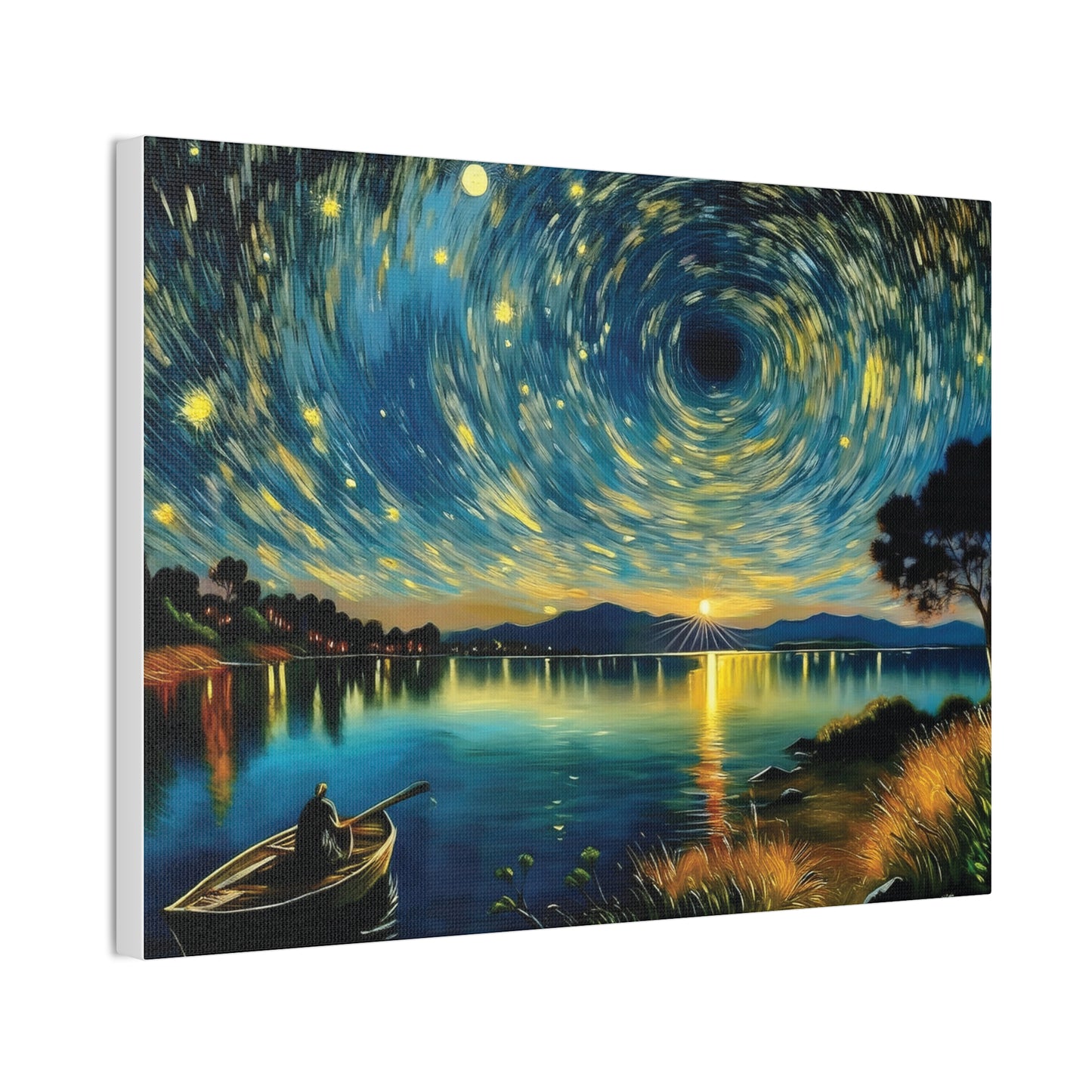 Starry Night Canvas Art - Stunning Wall Decor, Perfect Gift for Home, Office, Art Lovers, Night Sky, Space Enthusiasts