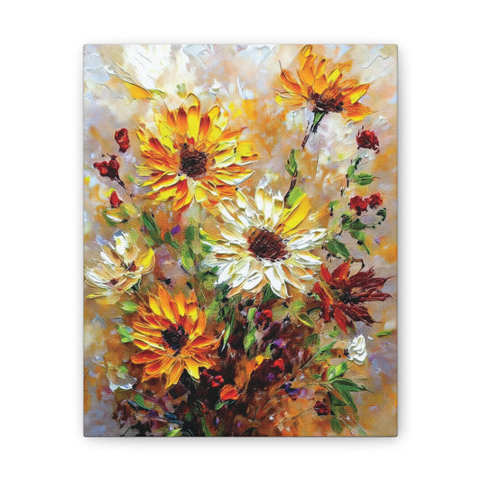 Floral Canvas Art Print, Vibrant Flower Wall Decor, Home Decoration, Gift for Garden Lovers, Brighten Your Space