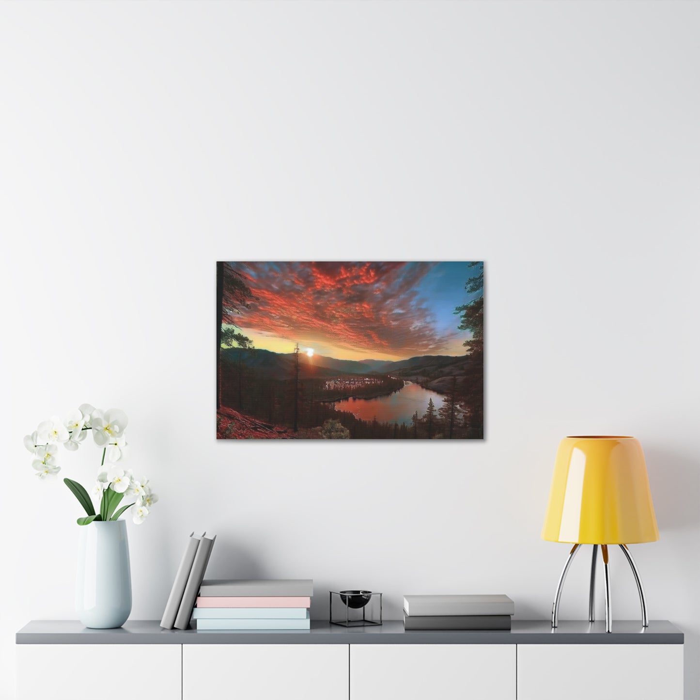Scenic Canvas Wall Art, Colorful Landscape Print, Nature Decor, Home Wall Hanging, Sunset Photography