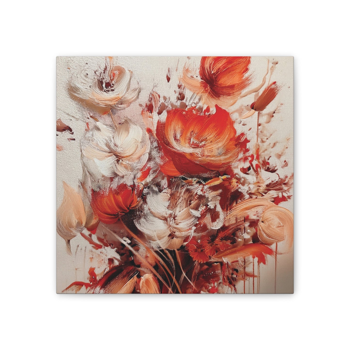 Floral Canvas Wall Art, Vibrant Flower Artwork, Home Decor, Living Room Decor, Gift for Her, Boho Chic Wall Hanging