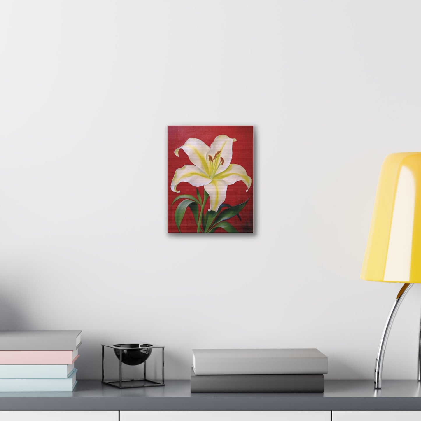 Elegant Floral Canvas Wall Art with Lily Design, Home Decor, Gift for Garden Lovers, Canvas Print, Spring Decor, Nature Wall Art