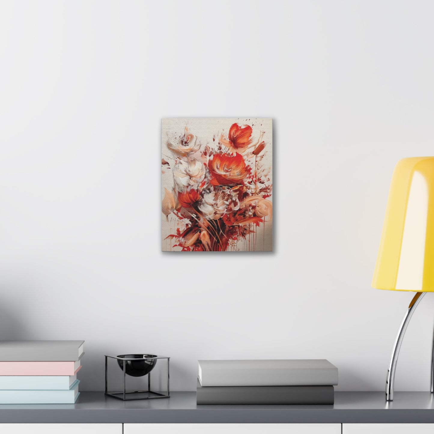 Floral Canvas Wall Art, Vibrant Flower Artwork, Home Decor, Living Room Decor, Gift for Her, Boho Chic Wall Hanging