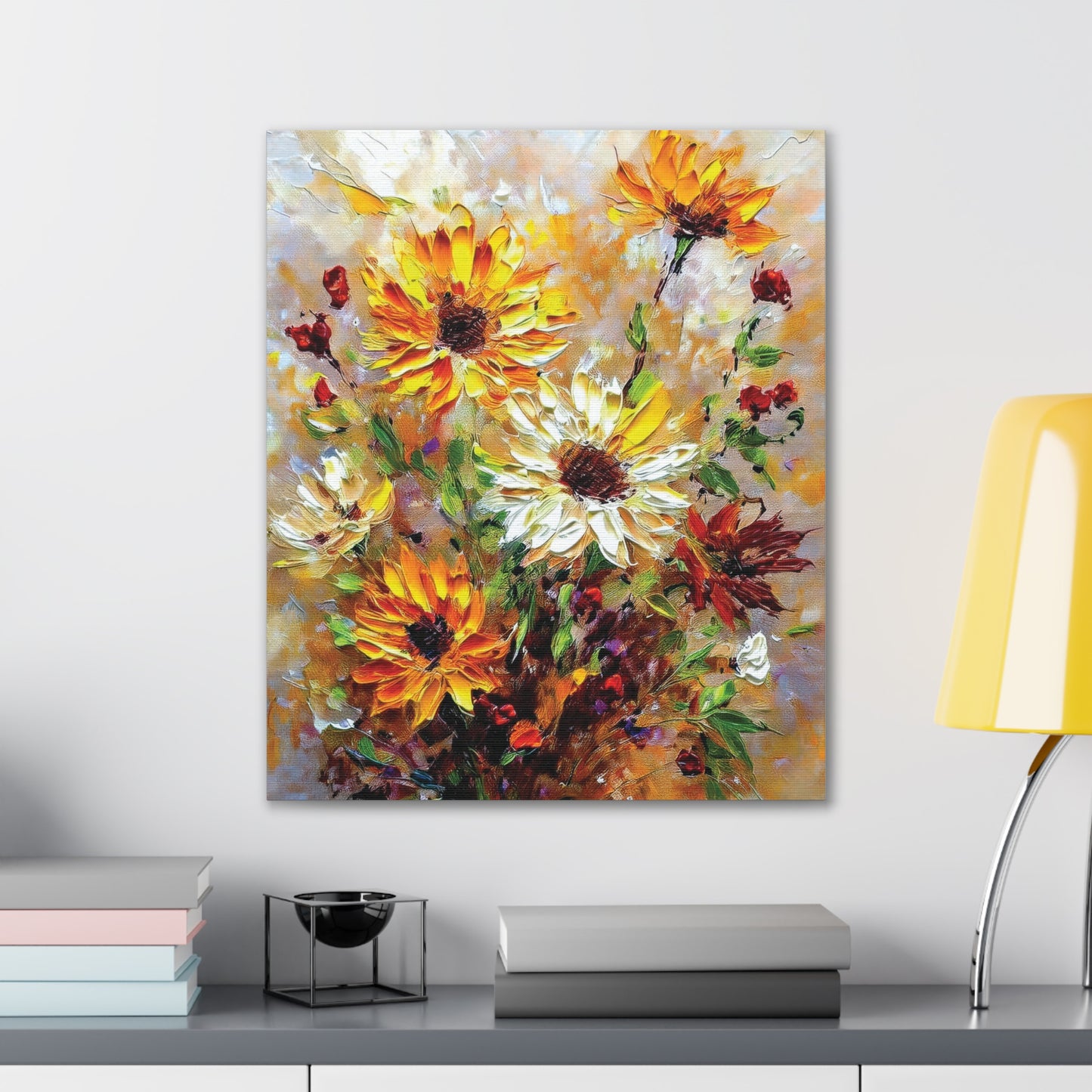 Floral Canvas Art Print, Vibrant Flower Wall Decor, Home Decoration, Gift for Garden Lovers, Brighten Your Space
