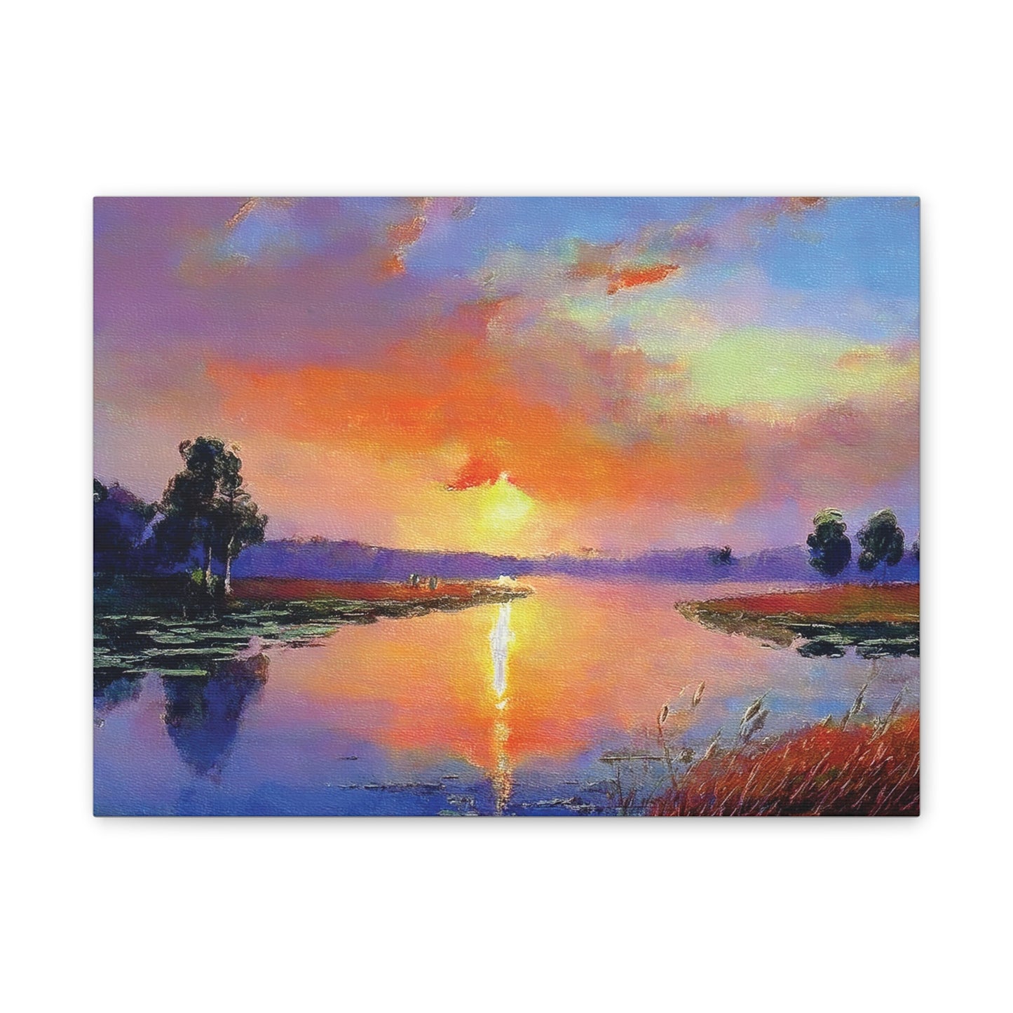 Serene Sunset Canvas Art, Landscape Wall Decor, Nature Lover Gift, Home Wall Art, Tranquil Landscape Painting