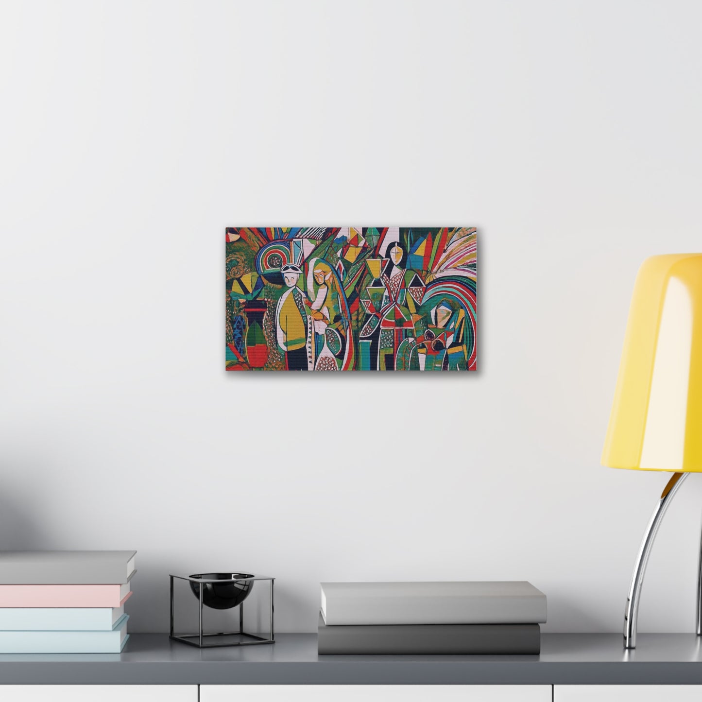 Canvas Print - Colorful Abstract Couple and Lady Standing Away