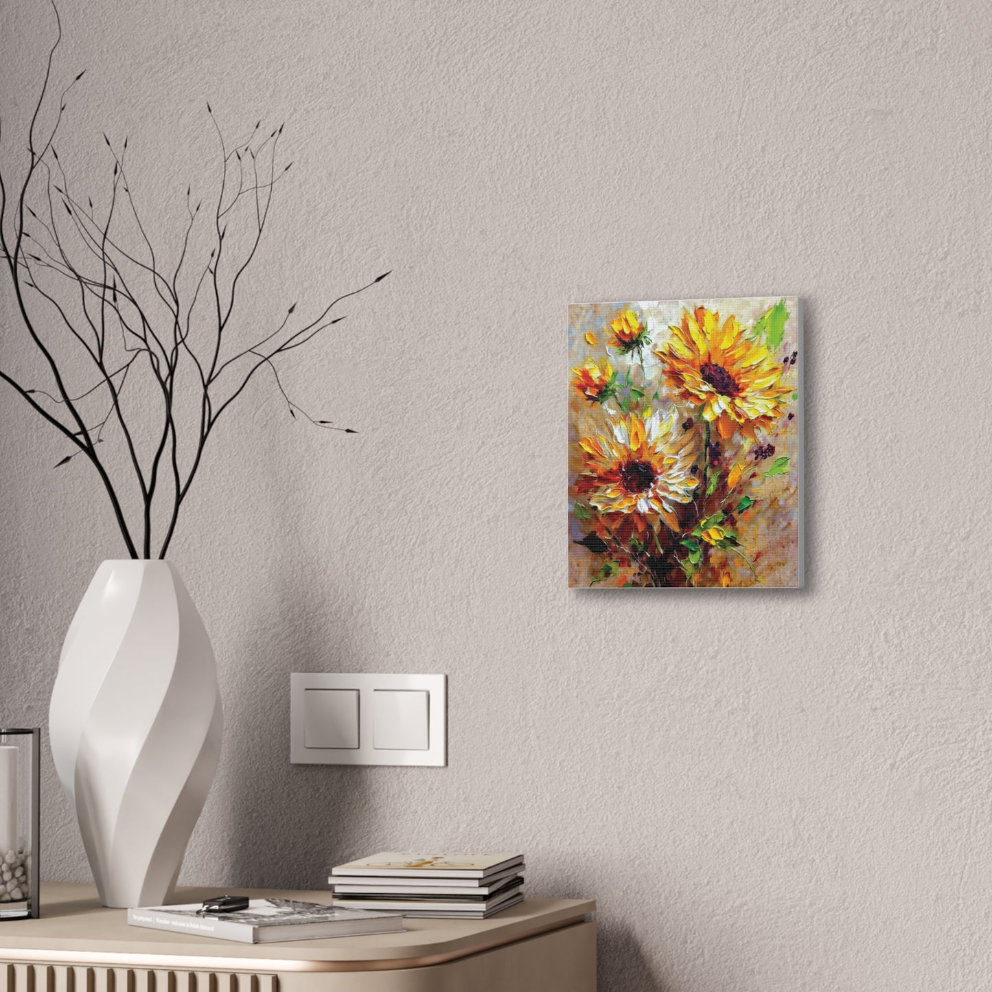 Vibrant Floral Canvas Art Print, Sunflower Wall Decor, Home Office Decoration, Gift for Nature Lovers, Brighten Your Space