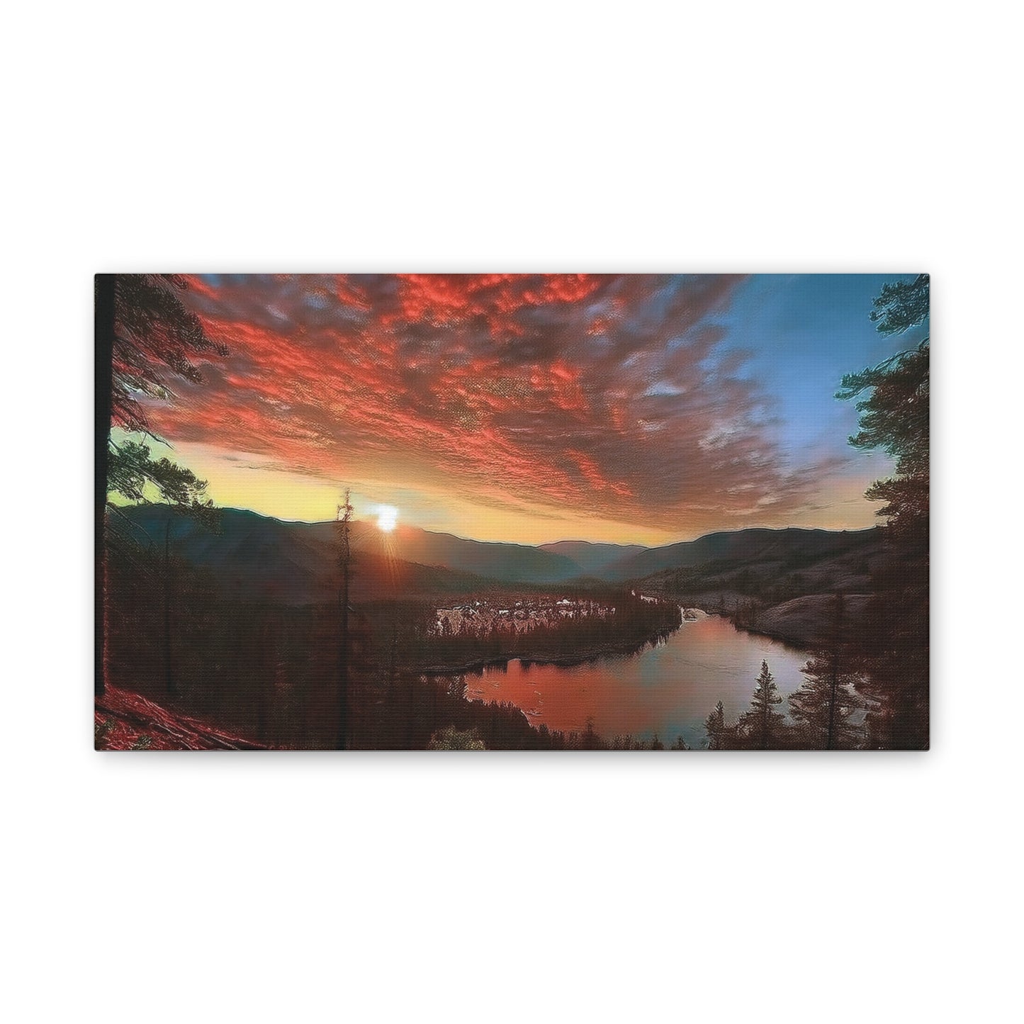 Scenic Canvas Wall Art, Colorful Landscape Print, Nature Decor, Home Wall Hanging, Sunset Photography
