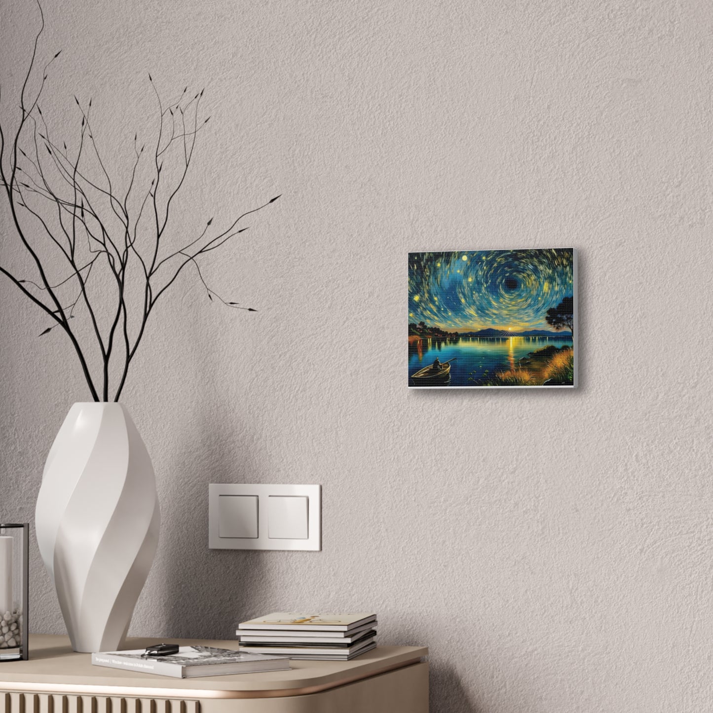 Starry Night Canvas Art - Stunning Wall Decor, Perfect Gift for Home, Office, Art Lovers, Night Sky, Space Enthusiasts