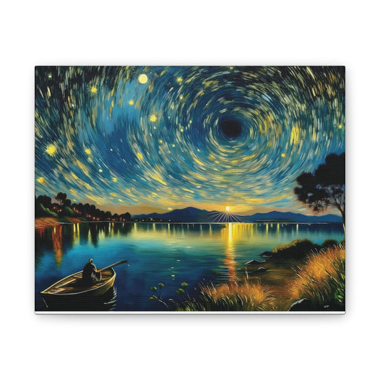 Starry Night Canvas Art - Stunning Wall Decor, Perfect Gift for Home, Office, Art Lovers, Night Sky, Space Enthusiasts