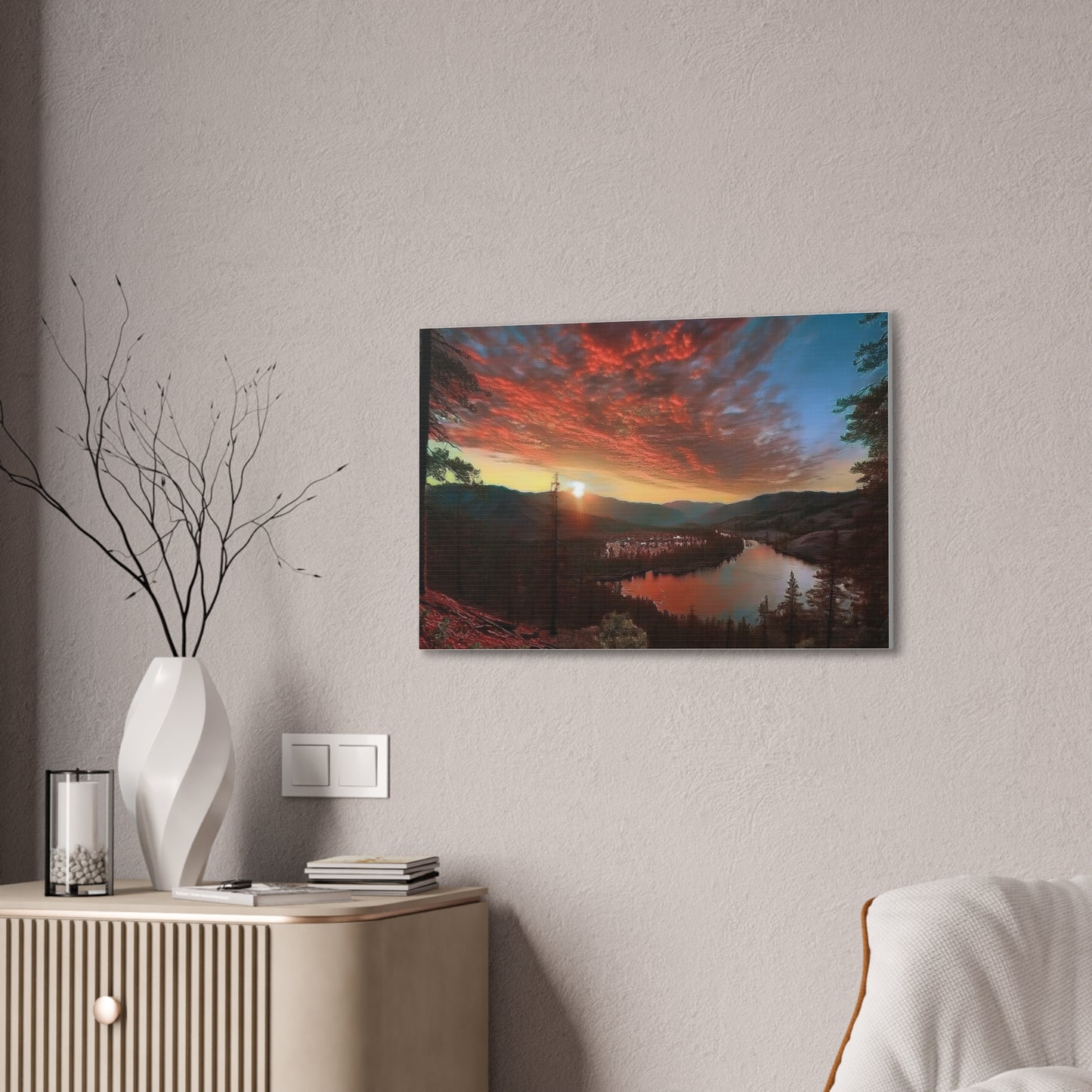 Scenic Canvas Wall Art, Colorful Landscape Print, Nature Decor, Home Wall Hanging, Sunset Photography