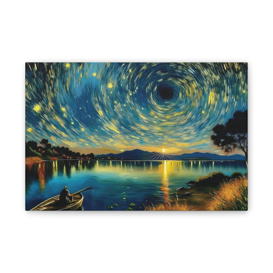 Starry Night Canvas Art - Stunning Wall Decor, Perfect Gift for Home, Office, Art Lovers, Night Sky, Space Enthusiasts
