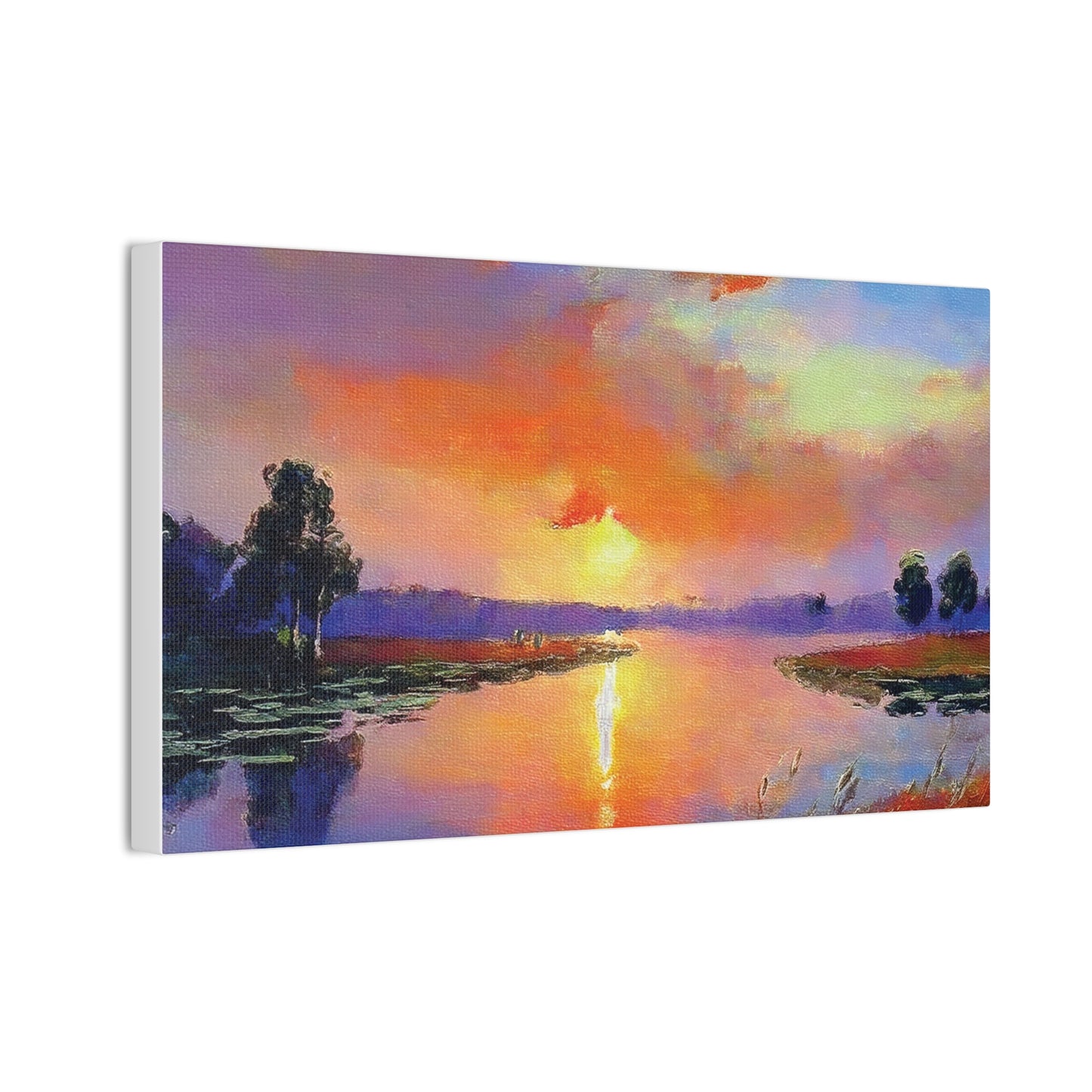 Serene Sunset Canvas Art, Landscape Wall Decor, Nature Lover Gift, Home Wall Art, Tranquil Landscape Painting