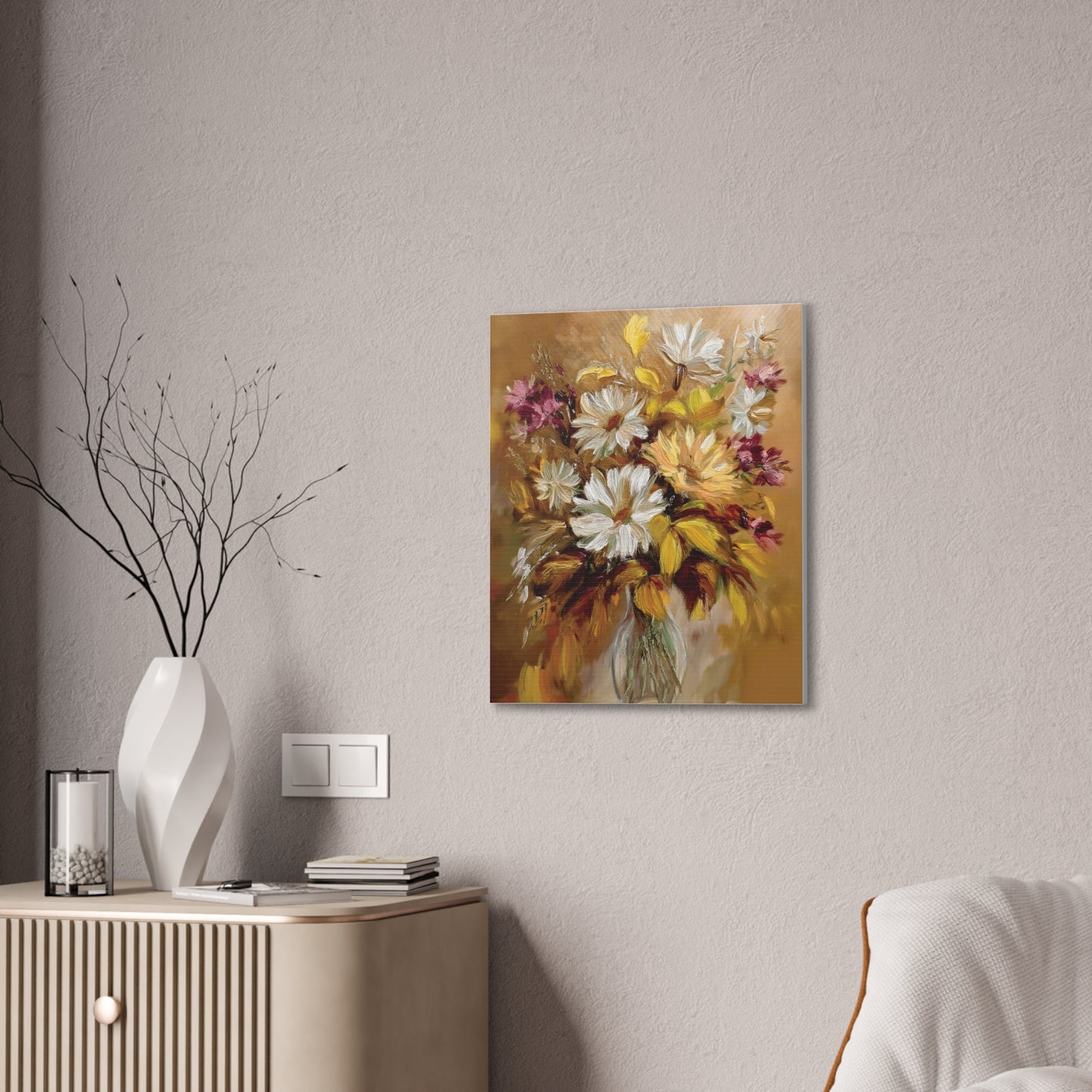 Floral Canvas Art Print, Vivid Flower Painting, Home Decor, Wall Art, Gift for Nature Lovers, Rustic Decor, Mother's Day, Birthday
