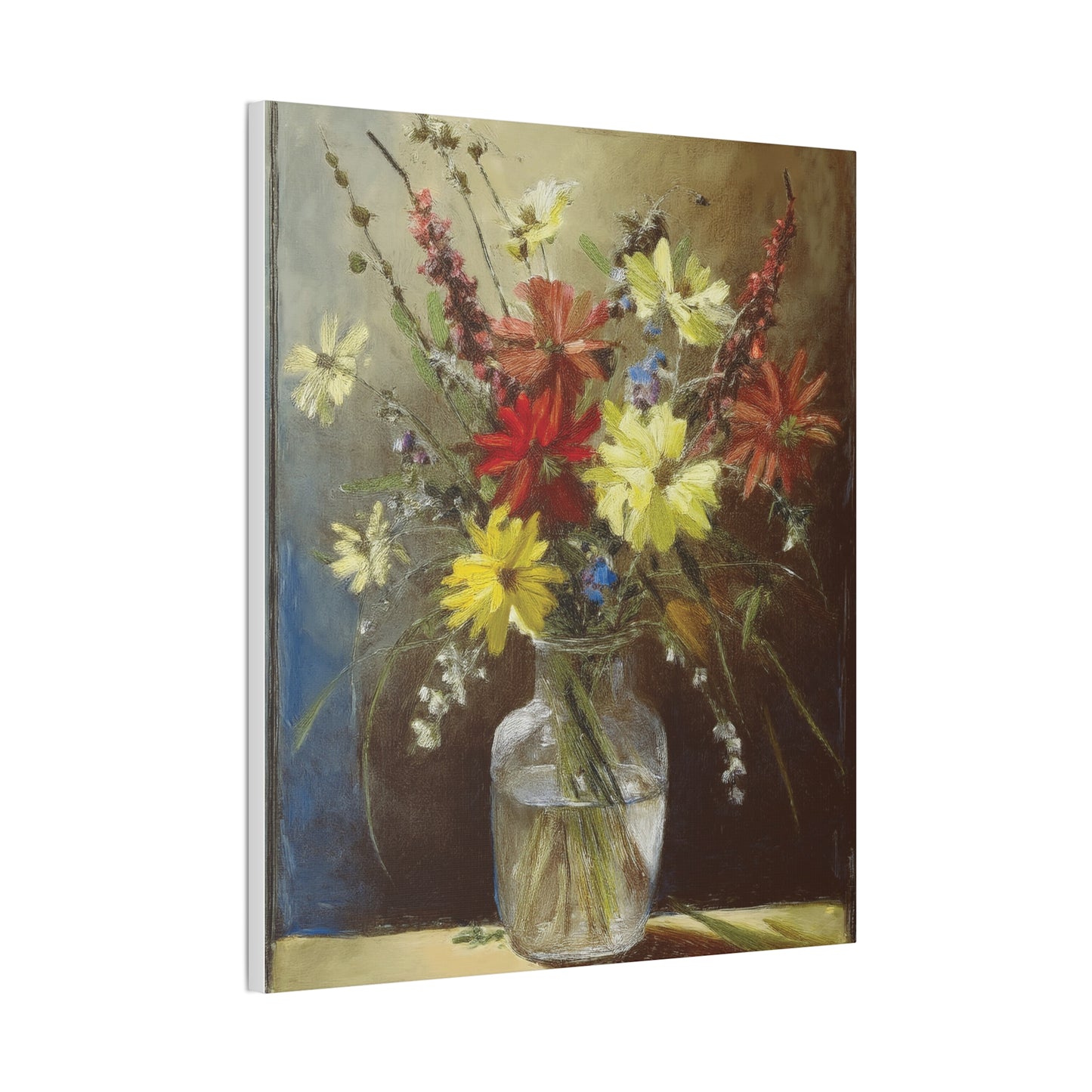 Floral Canvas Art Print, Vibrant Flower Wall Decor, Home Decor, Gift for Garden Lovers, Office Wall Art, Spring Decoration