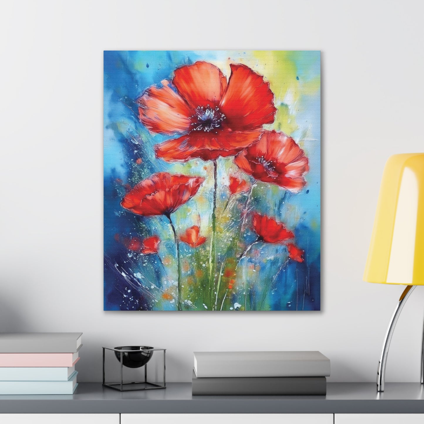 Vibrant Floral Canvas Art Print, Home Decor, Wall Hanging, Living Room Decor, Gift for Her