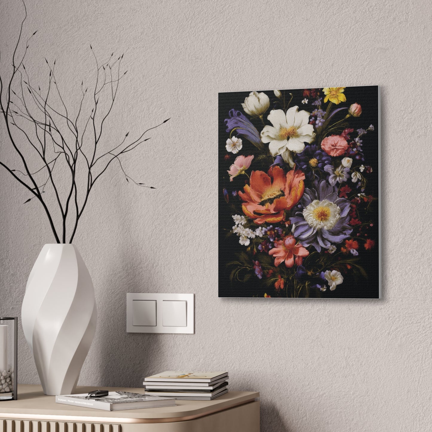 Floral Canvas Art Print, Vibrant Flower Wall Decor, Botanical Artwork, Home Decoration, Gift for Art Lovers