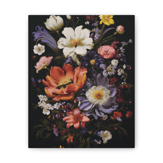 Floral Canvas Art Print, Vibrant Flower Wall Decor, Botanical Artwork, Home Decoration, Gift for Art Lovers