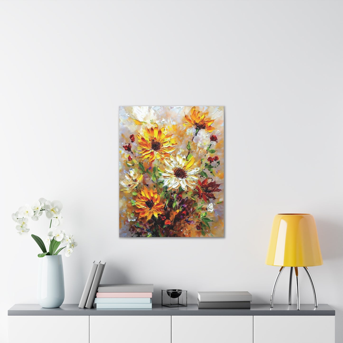Floral Canvas Art Print, Vibrant Flower Wall Decor, Home Decoration, Gift for Garden Lovers, Brighten Your Space