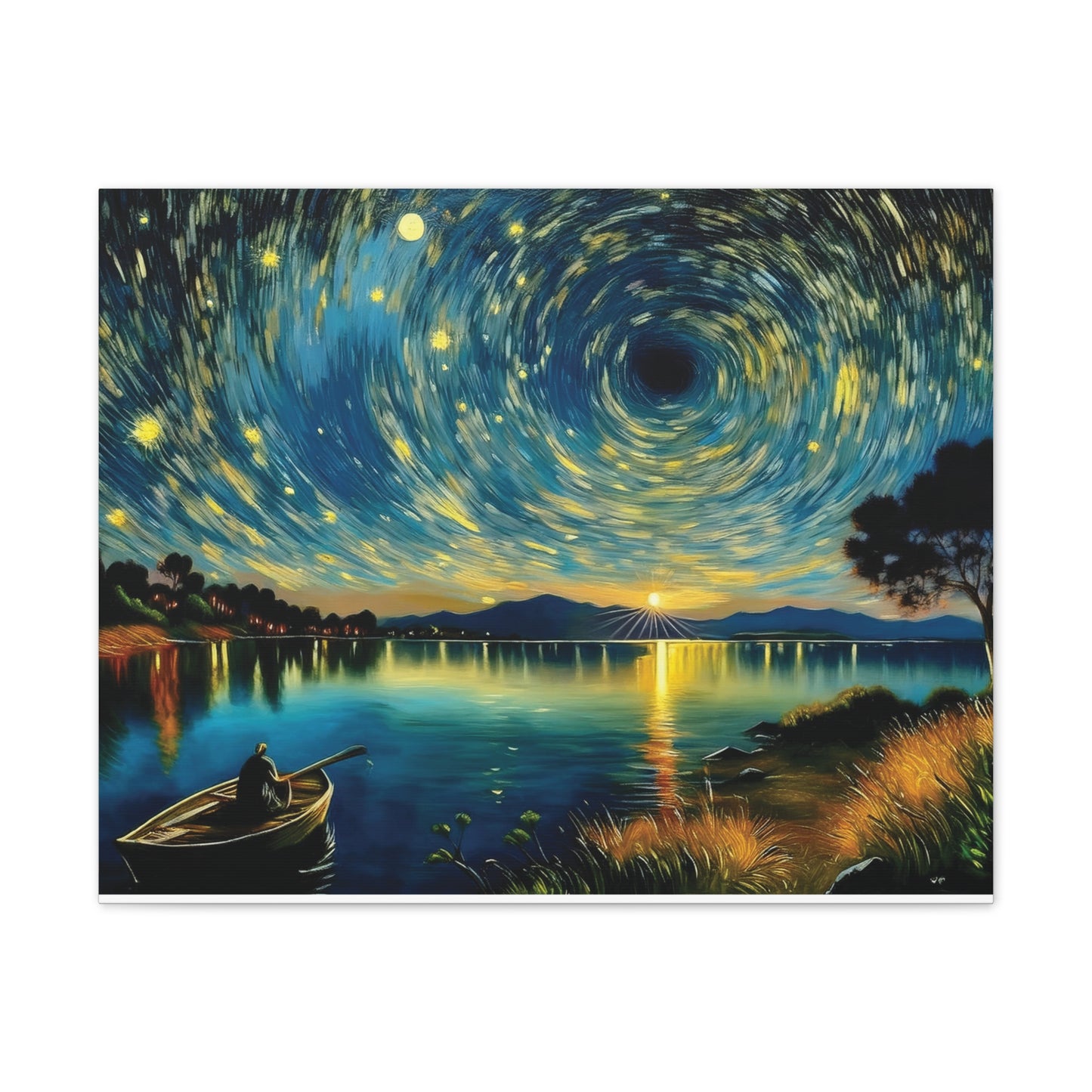 Starry Night Canvas Art - Stunning Wall Decor, Perfect Gift for Home, Office, Art Lovers, Night Sky, Space Enthusiasts