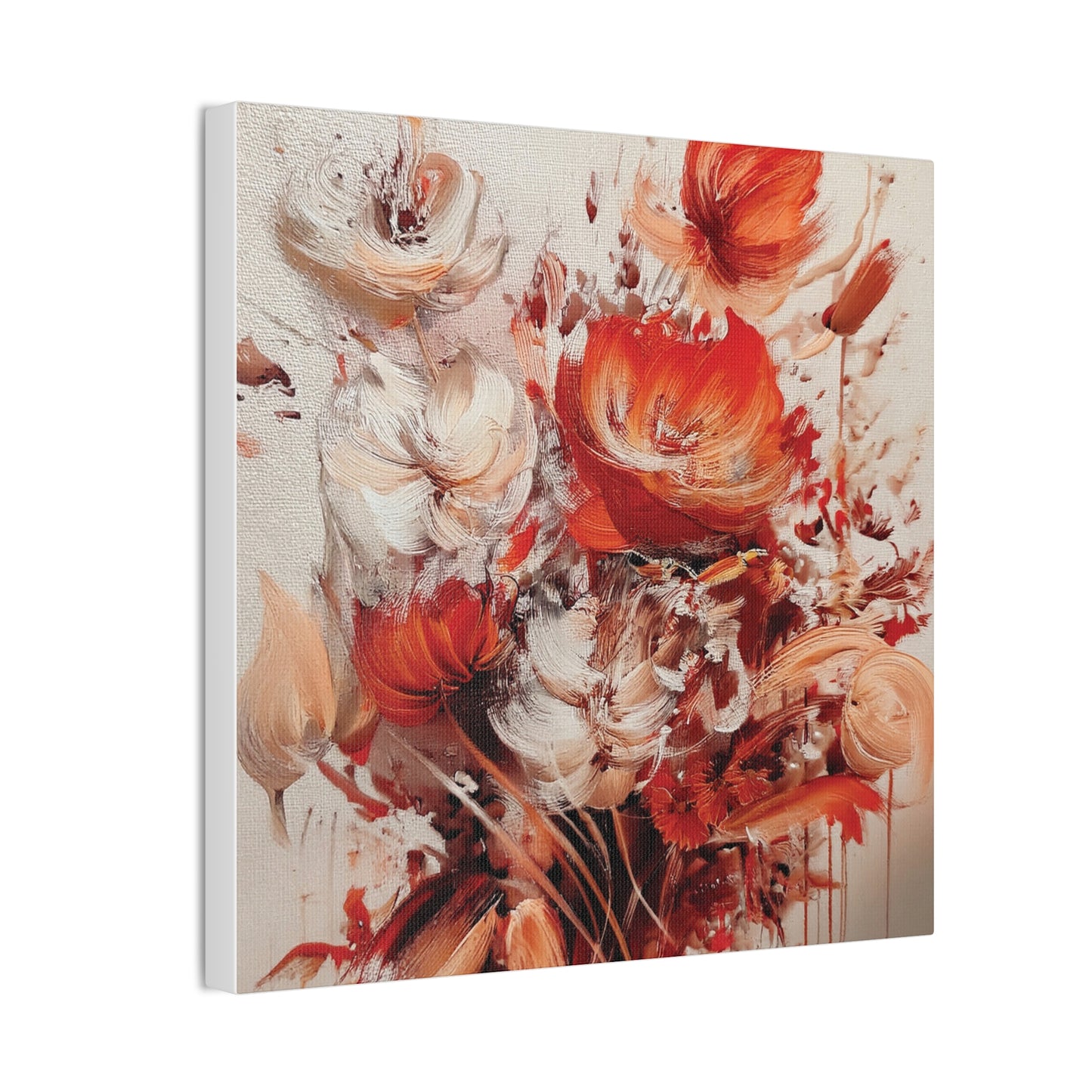 Floral Canvas Wall Art, Vibrant Flower Artwork, Home Decor, Living Room Decor, Gift for Her, Boho Chic Wall Hanging
