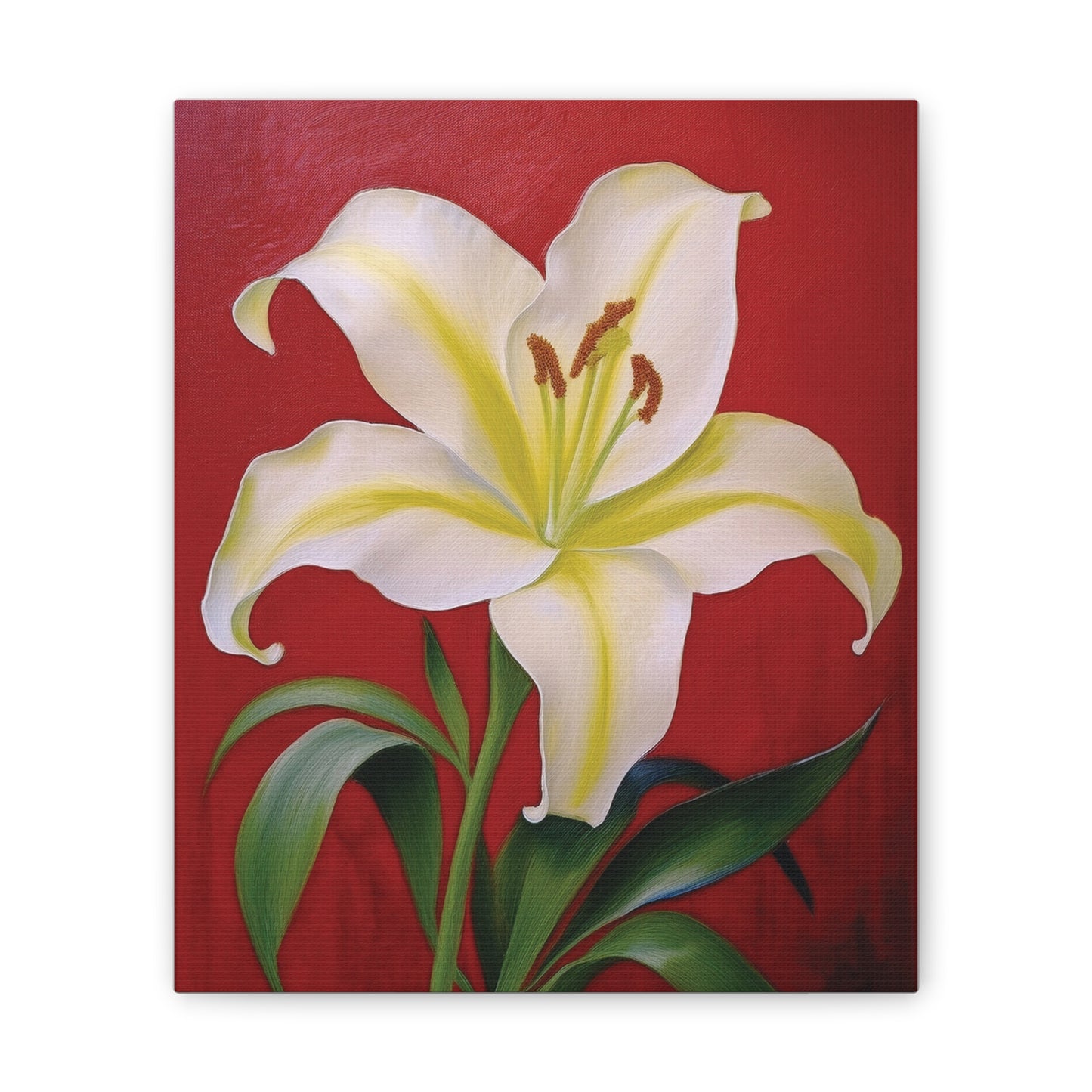Elegant Floral Canvas Wall Art with Lily Design, Home Decor, Gift for Garden Lovers, Canvas Print, Spring Decor, Nature Wall Art