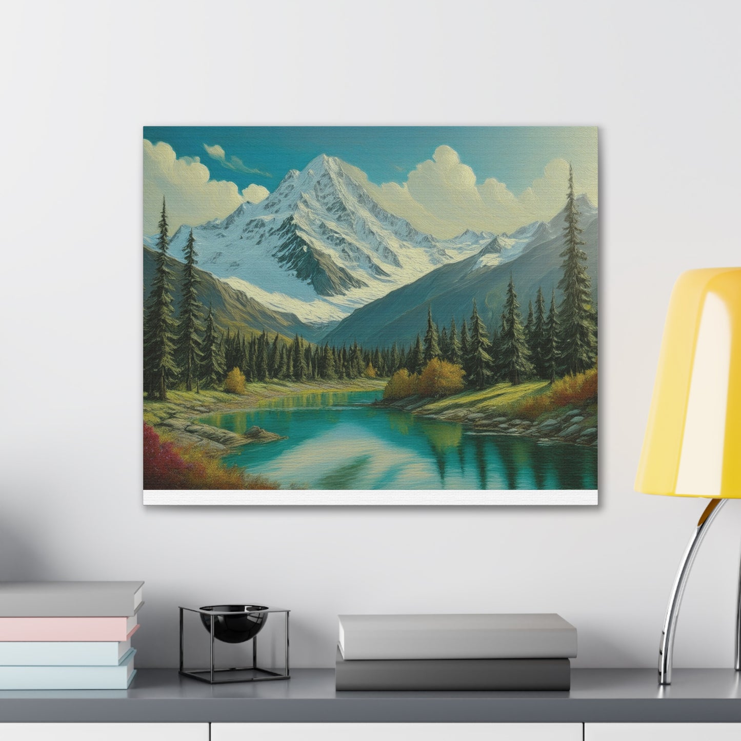 Majestic Mountain Canvas Art Print, Nature Wall Decor, Scenic Landscape Painting, Home Office Wall Art, Gift for Nature Lovers