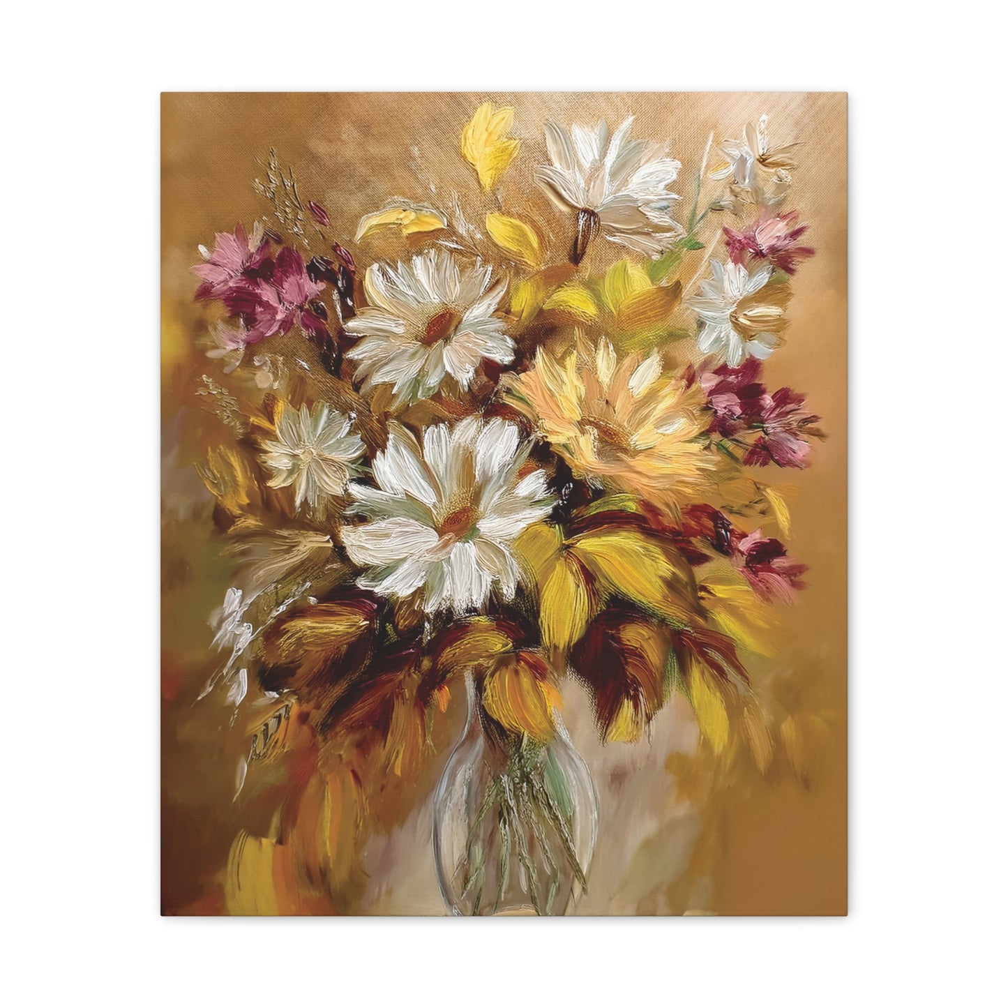 Floral Canvas Art Print, Vivid Flower Painting, Home Decor, Wall Art, Gift for Nature Lovers, Rustic Decor, Mother's Day, Birthday