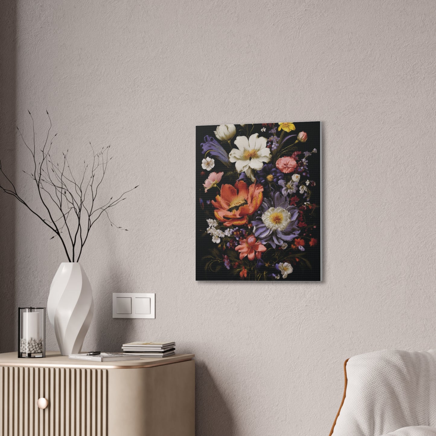 Floral Canvas Art Print, Vibrant Flower Wall Decor, Botanical Artwork, Home Decoration, Gift for Art Lovers
