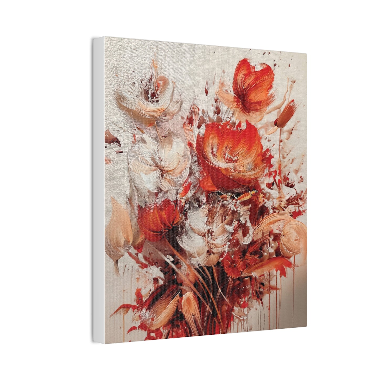 Floral Canvas Wall Art, Vibrant Flower Artwork, Home Decor, Living Room Decor, Gift for Her, Boho Chic Wall Hanging