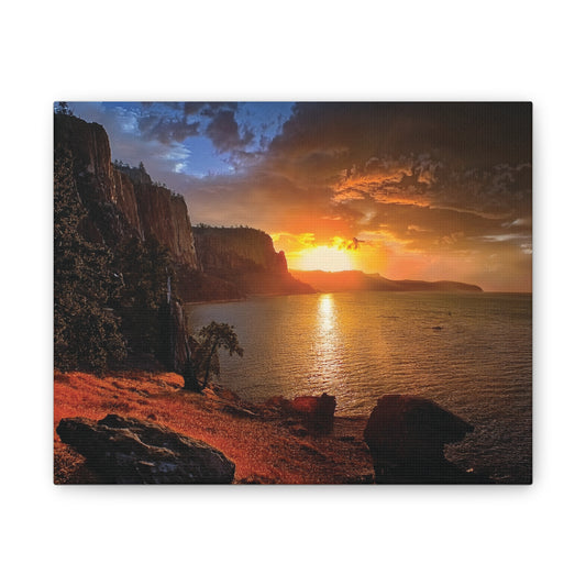 Sunset Canvas Print, Nature Wall Art, Scenic Home Décor, Gift for Nature Lovers, Coastal Landscape Decoration
