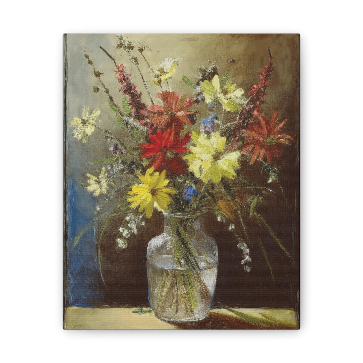 Floral Canvas Art Print, Vibrant Flower Wall Decor, Home Decor, Gift for Garden Lovers, Office Wall Art, Spring Decoration