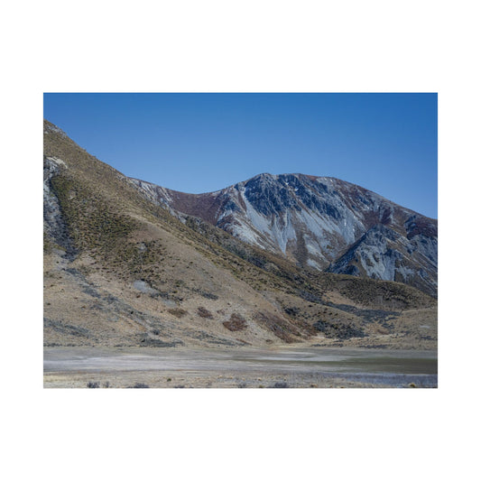 Satin Poster - Rugged Mountains and Blue Sky Print