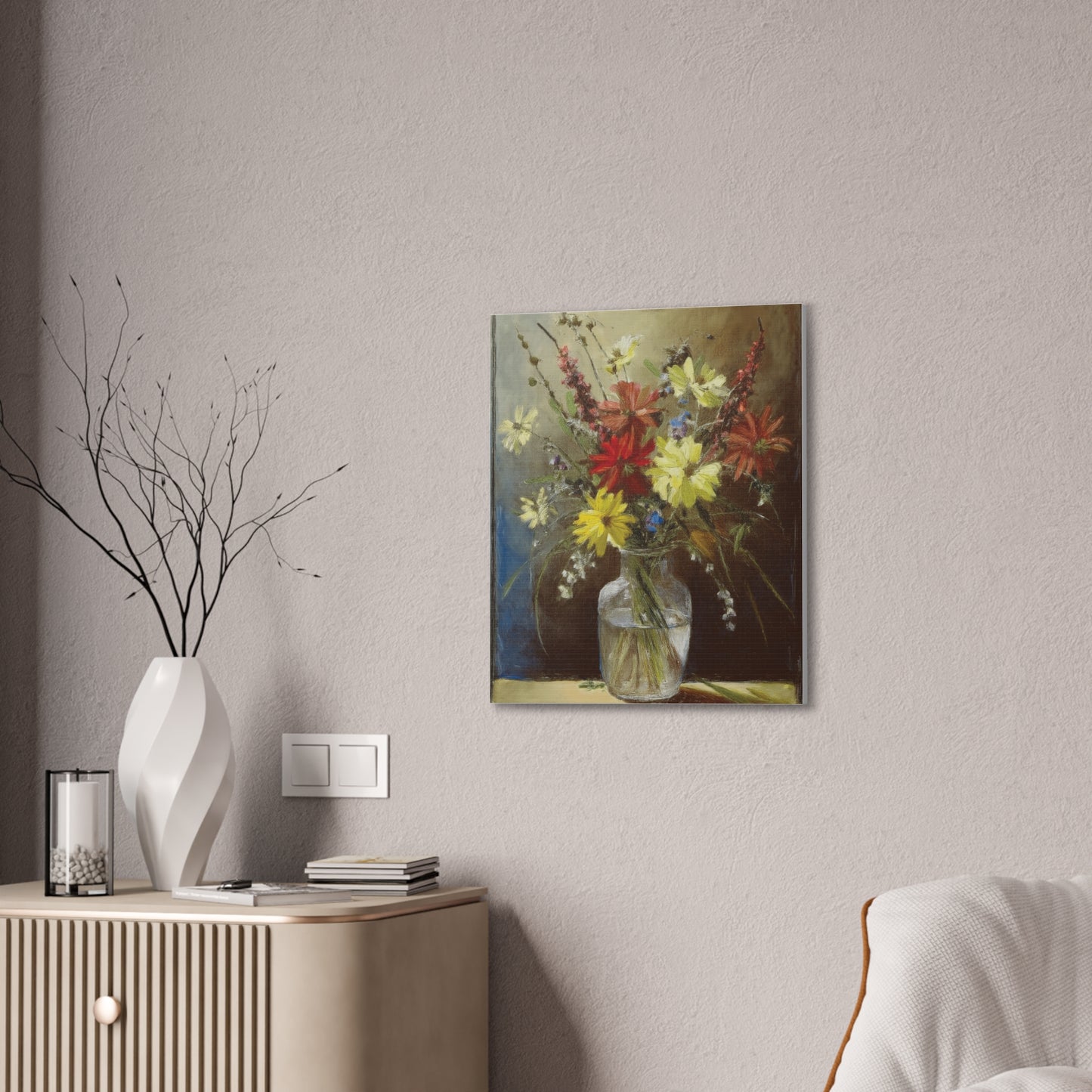 Floral Canvas Art Print, Vibrant Flower Wall Decor, Home Decor, Gift for Garden Lovers, Office Wall Art, Spring Decoration