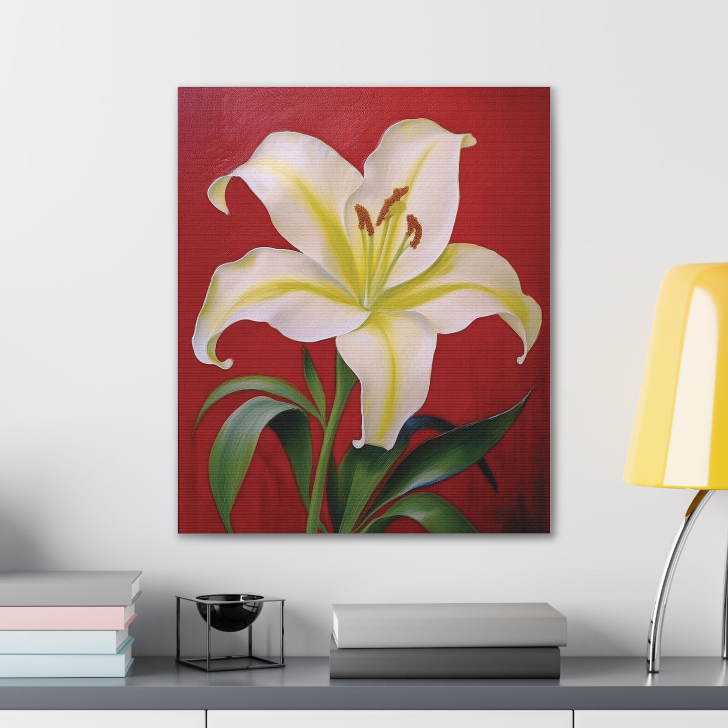 Elegant Floral Canvas Wall Art with Lily Design, Home Decor, Gift for Garden Lovers, Canvas Print, Spring Decor, Nature Wall Art