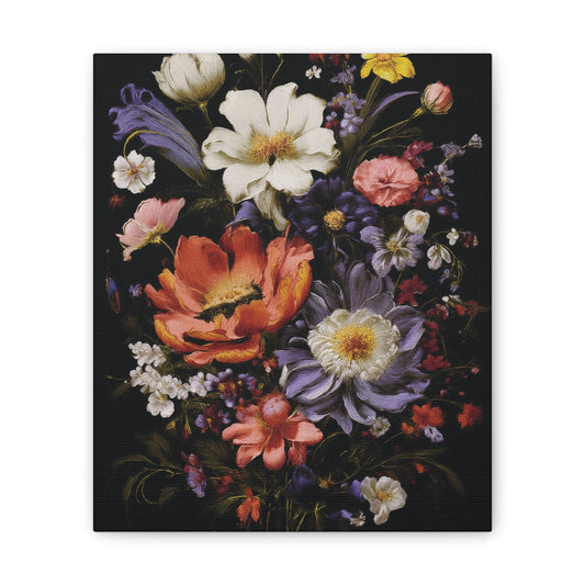 Floral Canvas Art Print, Vibrant Flower Wall Decor, Botanical Artwork, Home Decoration, Gift for Art Lovers